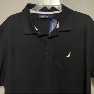 NWT Mens Nautica Black Polo Shirt, XL